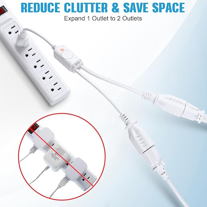 Feekoon 120V 10A Temperature Controlled Extension Cord, Heat Cable Controller Turns on Below 32°F, Off Above 50°F, Thermostatically Controlled Outlet for Coop Heaters Deicers Water Pipe Heating Tapes