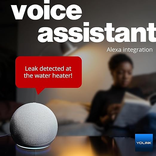 YoLink Smart Home Starter Kit: Hub & Water Leak Sensor 4 with 105dB Audio Alarm 3-Pack, SMS/Text, Email & Push Notifications, Freeze Warning, LoRa Up to 1/4 Mile Open-Air Range, w/Alexa, IFTTT