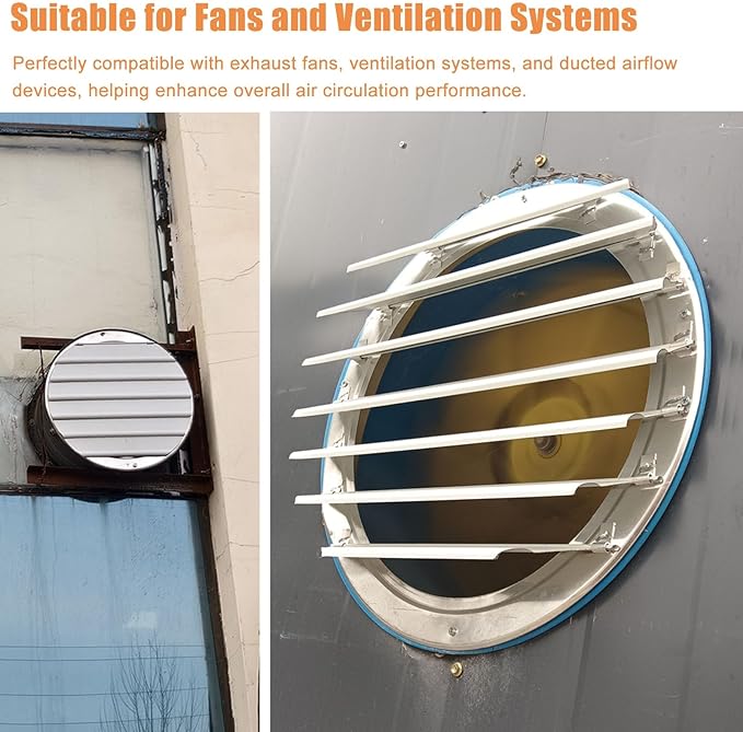 Attic Gable Vents Cover Automatic Gravity Grill, Round Metal Exhaust Grille Anti-backflow, Self-Closing Backdraft Damper Houses Wall Vent(30cm/12in)