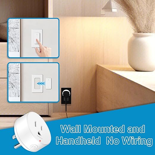 NineLeaf Wireless Remote Wall Switch and Outlet, Remote Control Outlet Light Switch for Lamps, Fans, Expandable, 15A/1875W, 500ft RF Range, TUV Listed (3 Remotes and 5 Outlets)