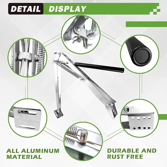 Greenhouse Window Opener Solar Heat Sensitive Dual Spring Powered Roof Vent Kit Automatic Greenhouse Accessories Tool Load Capacity of 15 lbs (Silver Double Spring1PCS)