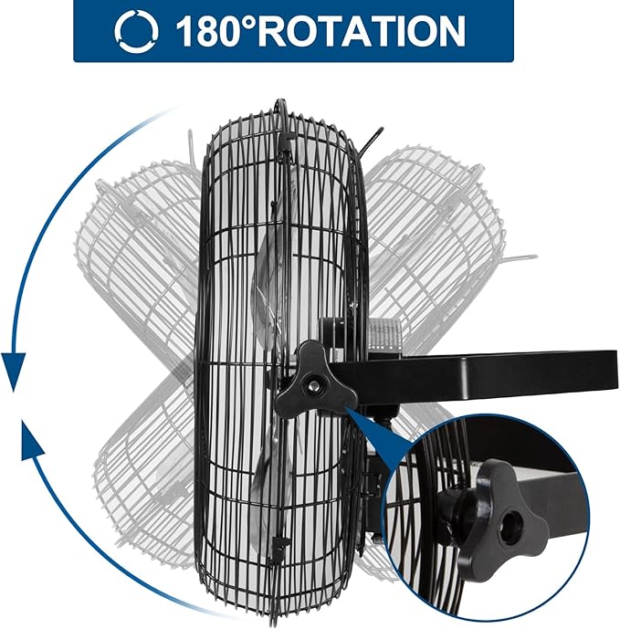 BILT HARD 3000 CFM 14 in. Outdoor Wall Mount Fan, 3-Speed Waterproof Wall Fan Industrial Grade High Velocity Outdoor Fans for Patio, Commercial, Garage, and Gazebo Use- UL Listed