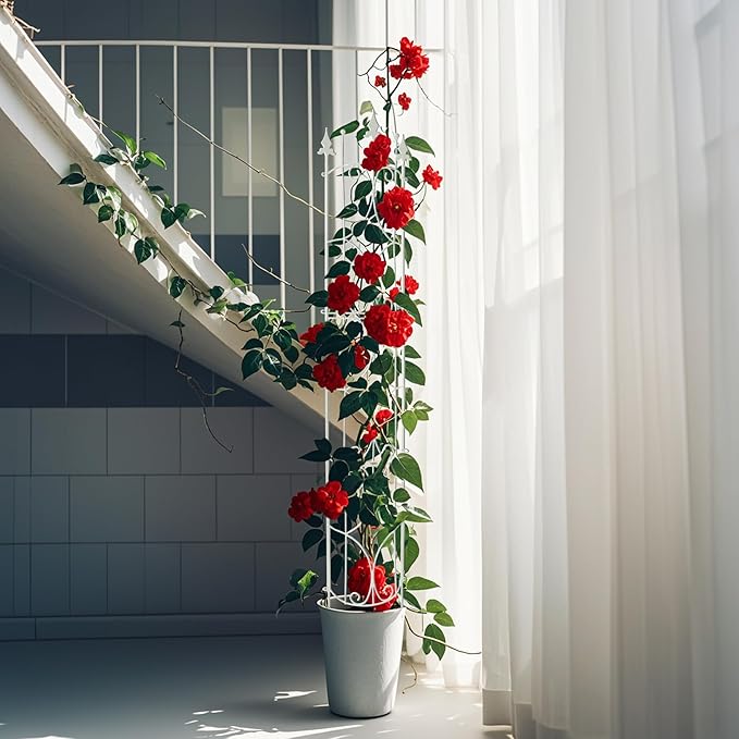 Thealyn Garden Trellis 2 Pack 72'' H x 12'' W Metal Plant Trellis Indoor/Outdoor Metal Garden Trellis Plant Trellis for Potted Plants Climbing Houseplants Flowers