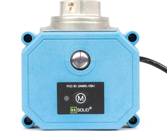 U.S. Solid WiFi Smart Motorized Ball Valve 1/2 inch NPT for Water Control & Irrigation, 3 Way 304SS Electric Valve, USB Plug, LED Indicator, Flow Direction Window, Remote On/Off Control, NSF Certified