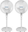 Hurricane 2-Pack Supreme 16-Inch Oscillating Pedestal Stand Fan with Remote, White – Quiet Operation Corded Electric Cooling for Indoor Use in Home, Office, Greenhouse, or Shop