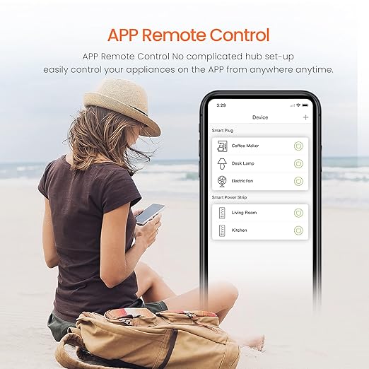 TENDA SP6 Smart Plug WiFi Outlet Switch, Works with Alexa & Google Assistant for Voice Control, Remote Control via App, Timer & Schedule Function, 15A Easy Install, Compact Design, FCC ETL Certified