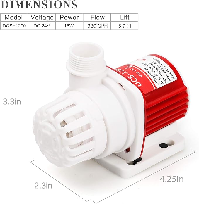 Intelligent ECO Amphibious Water Pump - Sine Wave Technology with Controller for Hydroponics & Aquariums, Old model