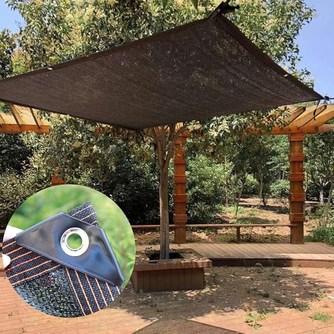 winemana 70% Black Shade Cloth, 6 x 12 FT Durable Mesh Tarp with Grommets, Resistant Garden Sun Shade Netting with Taped Edge for Plant Cover, Greenhouse, Patio, Tomatoes, Chicken Coop, Barn Kennel
