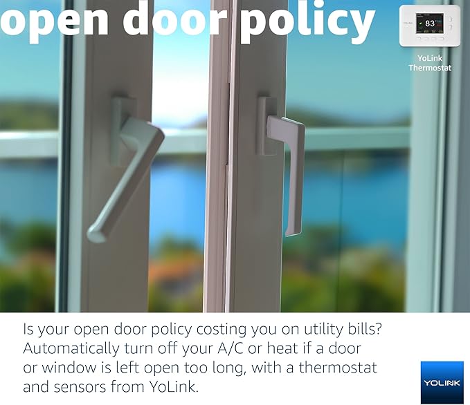 YoLink Smart Thermostat, Now Heat Pump Compatible, Android & iOS App, YoLink Hub Included