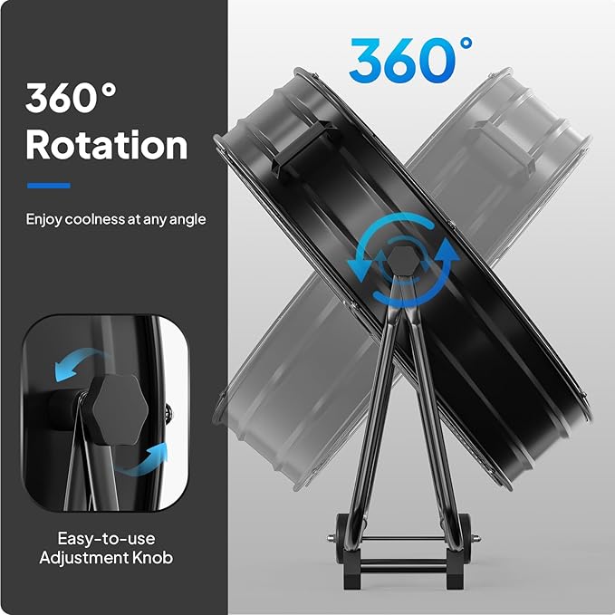ROVSUN 30 Inch High Velocity Drum Fan, 13000CFM Industrial Metal Floor Fan with Handle, Heavy Duty, 3-Speed, 360° Tilt, Air Circulator for Shop, Garage, Gym, Barn, Commercial, UL Listed, 2 Packs