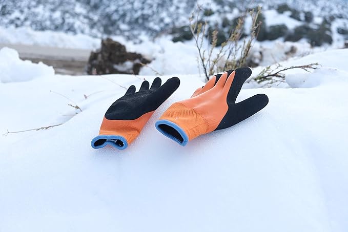 Waterproof cold weather Double Coated Windproof HPT Plam and Fingers Acrylic Terry inner
