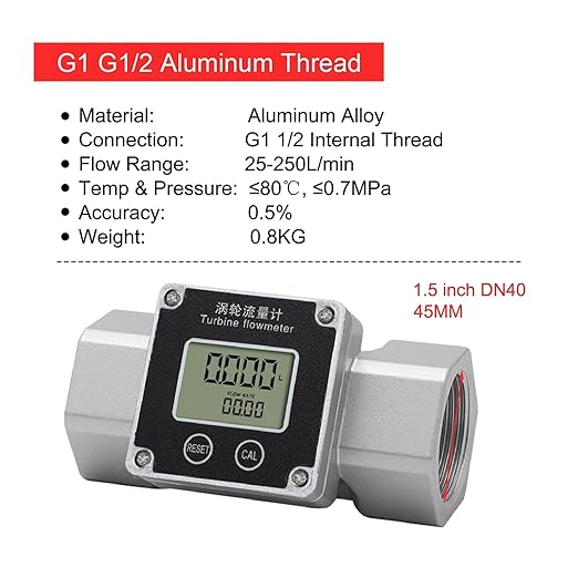 Flow Meter Digital Liquid(1.5 inch Al Alloy)