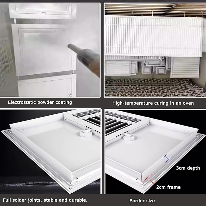 Aluminum Alloy Ventilation Shaft Return Air Grille - Openable Ventilation Smoke Exhaust Valve Cover for Wall Ducting - 45x65cm, Stylish Grigio Design for Emergency Use