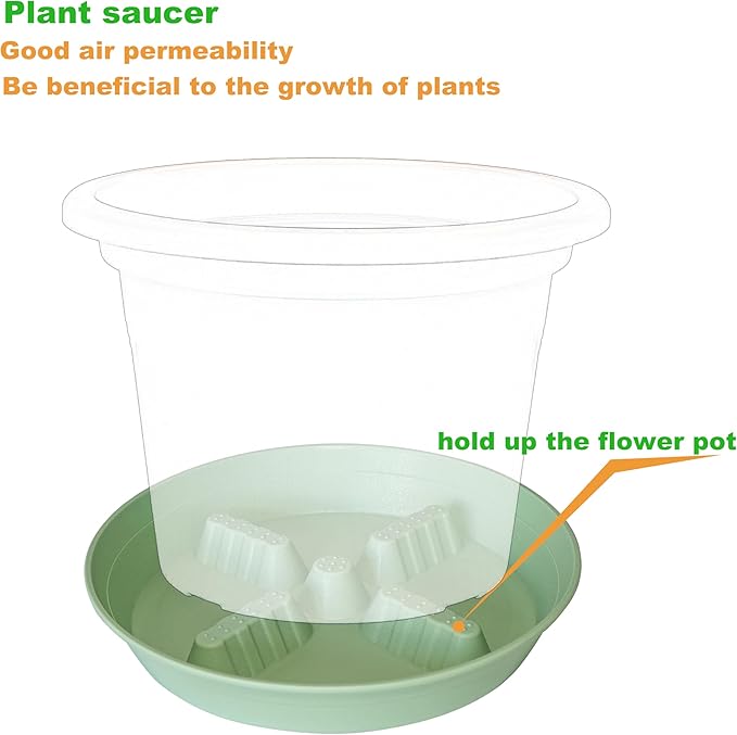 4 Pack Plant Saucer 10 inch, 8 12 14 17 inch, Plant Stand Plastic Plant Saucers for Indoors Outdoor, Heavy Duty Flower Plant Risers for Inside Pots, Pot Saucers for Plants, Grow Bags Saucers
