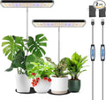 Wiaxulay Grow Lights, Full Spectrum Plant Light for Indoor Plants, Height Adjustable Desktop Grow Lamp with Auto Timer 6/12/16Hrs, 3 Lighting Modes,5 Brightness,Ideal for Potting Soil, 2 Pack