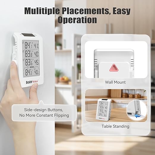 Wireless Freezer Monitor with 3 Sensors, 328ft Long Range Digital Refrigerator Thermometer with Min/Max Temp and Smart Adjustable Orange Backlight, for Home, Garage & Breast Milk