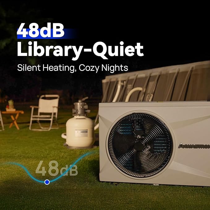 AQUASTRONG Inverter Swimming Pool Heat Pump,Pool Heater for Above Ground and Inground Pool Heating Smart WiFi Control and Cooling Pool Heater Pools Up to, 9100 Gallons