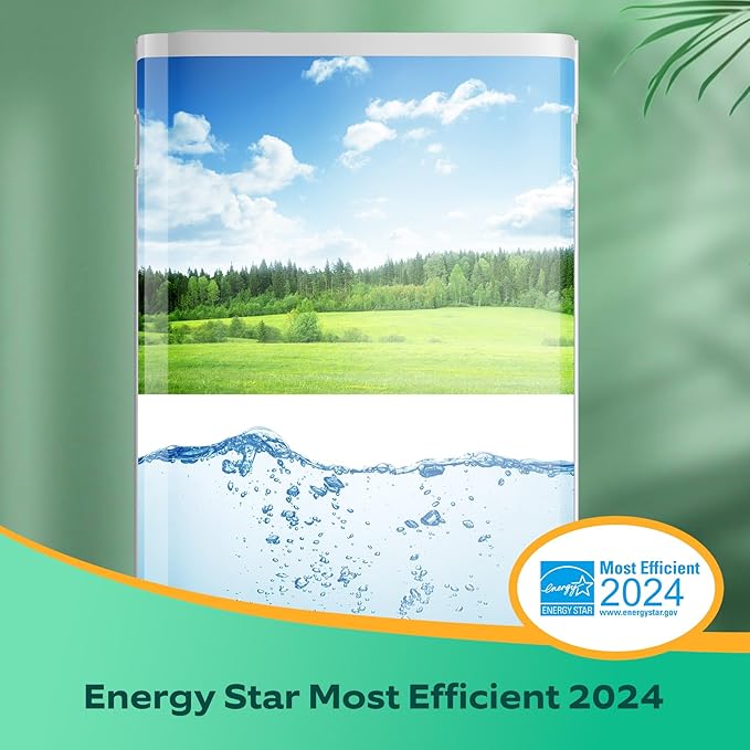 80 Pints Energy Star Dehumidifier, 5500 Sq.Ft Dehumidifier for Basement and Home, Large Room Dehumidifiers with Drain Hose & Water Tank, 24H Timer, Auto Defrost, Dry Clothes, White