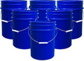ePackageSupply 5 Gallon Bucket - Food Grade Bucket, Metal Handle Grip, BPA-Free, Heavy-Duty 90 Mil HDPE Plastic Pail, Stackable Utility Container, Made in USA, Lid Not Included, Blue, 6 Packs