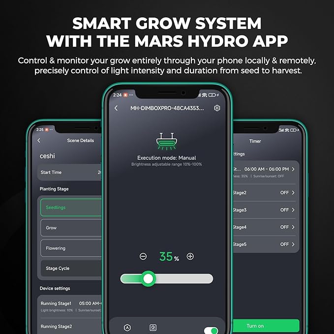 MARS HYDRO 4x4 Smart Grow Tent Kit Complete System,480W FC-E4800 APP WiFi Control Light 2646pcs LED,1680D High Reflective Mylar,with 6inch 32dB,402CFM Quiet and Energy-Efficient Ventilation System