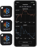 (3) tempi.fi Mini Wireless Temperature and Humidity Sensors - Developed in The USA - 24/7 Data Logger with Alarm – Bluetooth Smart Thermometer and Hygrometer - Bluetooth Only - Not Wi-Fi