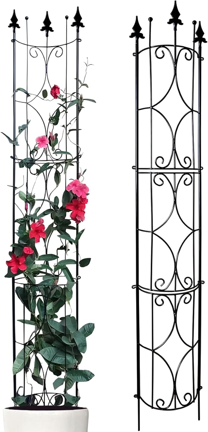 Thealyn Garden Trellis 2 Pack 72'' H x 12'' W Metal Plant Trellis Indoor/Outdoor Metal Garden Trellis Plant Trellis for Potted Plants Climbing Houseplants Flowers