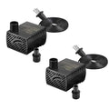 Simple Deluxe 80GPH Submersible Water Pump (300L/H 4W) with 6' Cord and 2 Threaded Nozzles for Fountains, Ponds, Aquariums and Hydroponics, Black, 2 Pack
