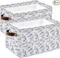 Farmhouse Monkey Storage Bins Cubes Waterproof Cloth Storage Basket, Vintage Blue Plants Rustic Turtles Peacock Foldable Storage Bags for Shelf Closet Clothes Organizers with Handles 15x11x9.5 in 2PCS