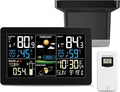 BIUWING Weather Station with Rain Gauge Outdoor, Home Weather Stations Wireless Indoor Outdoor with Digital Rain Gauges, Thermometer, Barometer, Hygrometer, Atomic Clock, Weather Forecast and Alerts