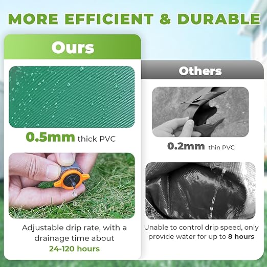 HIRALIY 20 Gallon Tree Watering Bag, 2 Pack, Slow Release 1-5 Days, Deep Root & Automatic Drip Irrigation System, for Multi-Trunk Newly Planted Small Trees and Shrubs