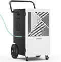 Waykar 155 Pints Commercial Dehumidifier with Pump, Drain Hose and Washable Filter Space up to 8000 Sq. Ft, for Basements, Industrial or Commercial Spaces - 5 Year Quality Coverage