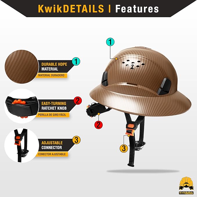 KwikSafety - Charlotte, NC - Hard Hats [Full Brim, Cap Style, Climbing Style] Type 1, Class C ANSI OSHA
