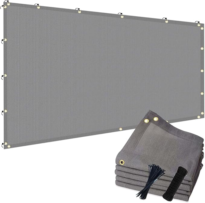 90% 6x6ft Sun Shade Cloth for Outdoor Deck Backyard Patio Garden Pergola Cover Canopy Gray