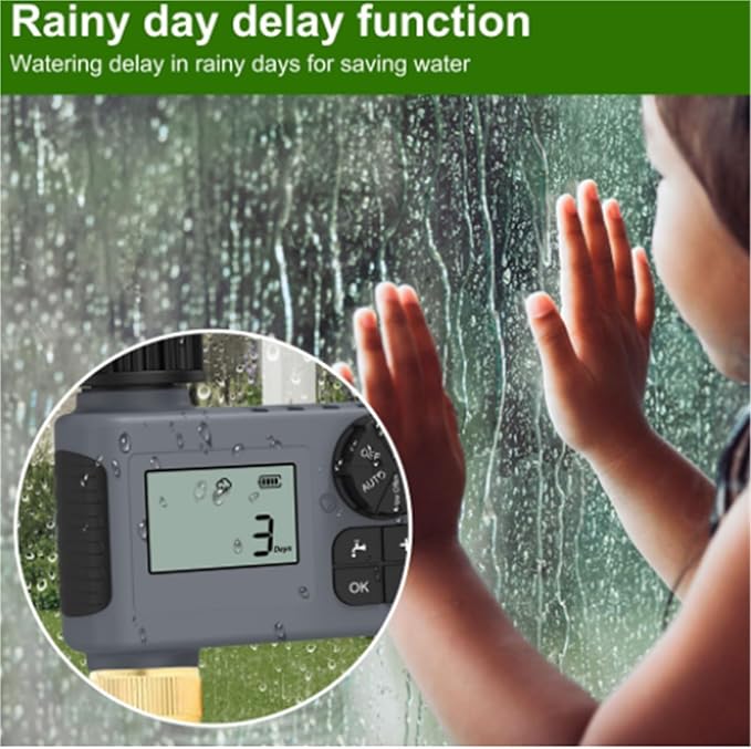 Irrigation Controller Irrigation Timer Digital Automatic Watering with Programming Control Intelligent Adjustable Sprinkler for Garden and Lawn