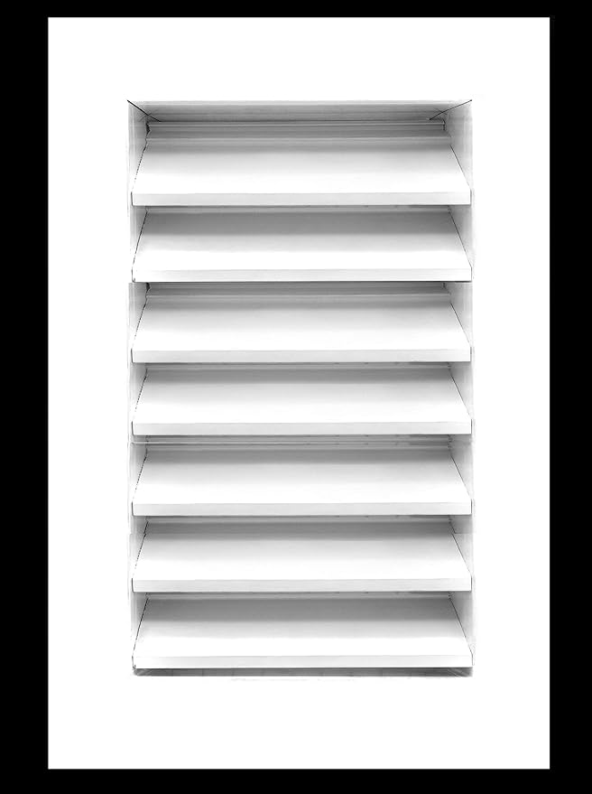 HVAC Premium 8"W x 16"H Aluminum Exterior Gable Louver Vent for Walls & Crawlspace - Weather-Resistant Air Grille with Screen Mesh - White [Outer Dimensions 9.75"W x 17.75"H]