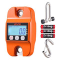 VEVOR Digital Crane Scale, 880 lbs/400 kg, Industrial Heavy Duty Hanging Scale with Cast Aluminum Case & LCD Screen, Handheld Mini Crane with Hooks for Farm, Hunting, Fishing, Outdoor, Garage (Orange)