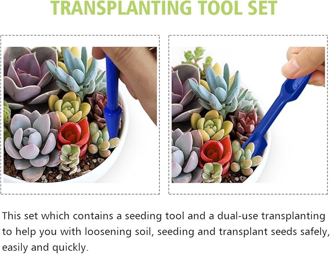 14 Pieces Succulent Plants Tools, Mini Garden Hand Tools Miniature Fairy Garden Tools Kit Bonsai Tools Planting Set with Scissors, Mini Rake, Shovel, Transplanting Tool Watering Can etc