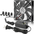 GDSTIME 120mm Computer Fan with AC Plug, 110V 120V 220V 240V AC-Powered Variable Speed Controller 4V-12V for Receiver Amplifier DVR Playstation Xbox Component Cooling Biltong Box Grow Tent Ventilation