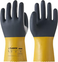 LANON 3 Pairs PVC Chemical Gloves, Thick Rubber Work Gloves, Heavy-Duty, EN 374/388, Acid, Alkali and Oil, Non-Slip, XXL