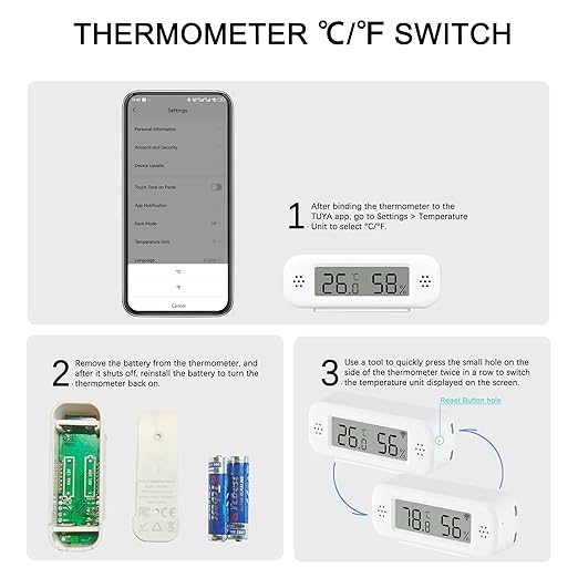 WiFi Thermometer Hygrometer Indoor: Smart Temperature Sensor, Digital Temperature Humidity Monitor with Smart App & Data Recording, Compatible with Alexa, for Bedroom Greenhouse Cellar (2 Pack)