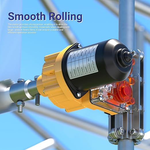 Greenhouse Film Roll Up Motor, 24V 100W Greenhouse Cooling System Roll-up Motor with Climber for Greenhouse Ventilation Clearance, Greenhouse Parts Accessories