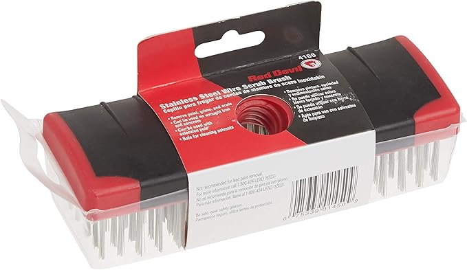 Red Devil 4166 7-Inch Soft Grip Stainless Steel Scrub Brush