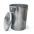 Plexon 20 Gallon Metal Trash Can with Lid Outdoor Large Trash Bin Galvanized Steel Garbage Can for Farm Garage Patio Ash Bucket Bird Seed Storage Can Heavy Duty Round Container