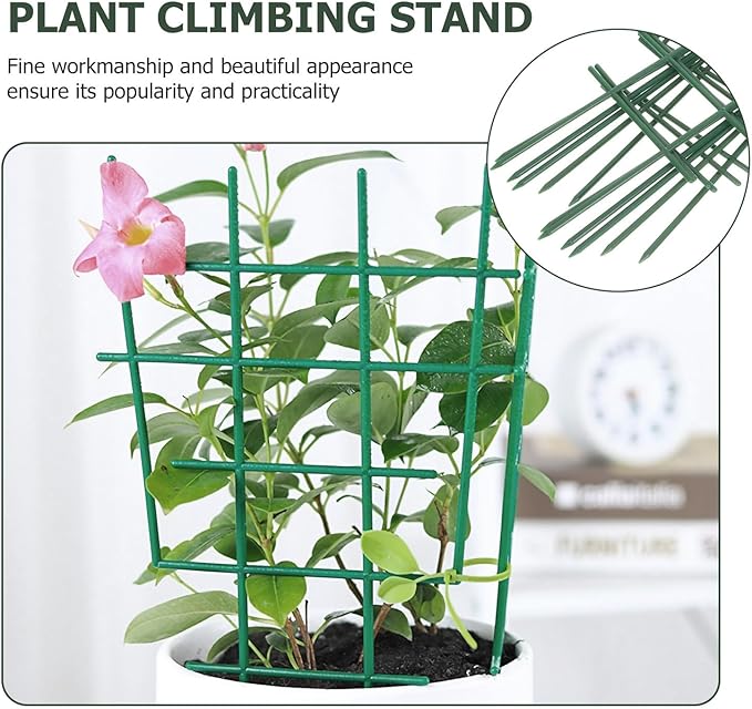 Plant Climbing Support Trellis with 6 Plastic Frames and 10 Leaf Ties Garden Stake for Climbing Vine Plants Indoor and Outdoor