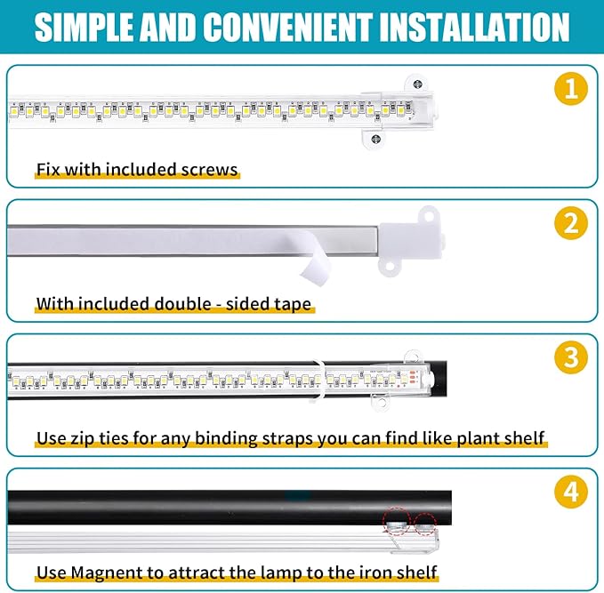 Hywyimlait LED Grow Light Strips for Indoor Plants Full Spectrum 3500K, 96 LEDs Plant Light Bar with 3/9/12H Timer, 10 Dimmable Levels for Seedling Succulent and Shelf, 13 Inches, 1 Head 2 Pack