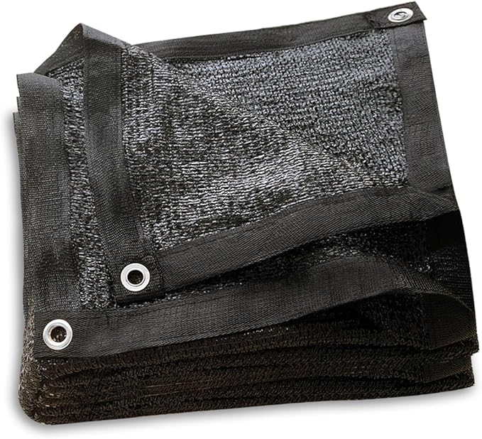 40% Garden Sunblock Shade Cloth, 10 x 15 FT Durable Taped Edge with Grommets UV Resistant Black Garden Shade Net for Plants, Greenhouse, Vegetables and Patio