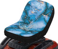 Blue Marble Print Weatherproof Riding Lawn Mower Seat Cover, Waterproof Lawn Mower Seat Cover with Pocket, Tractor Seat Cover