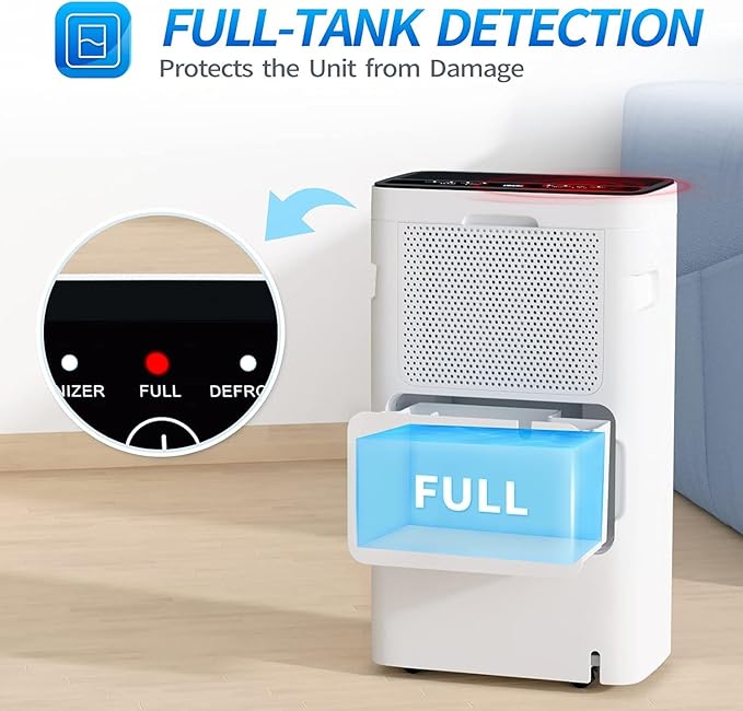 AIRPLUS 1600 Sq. Ft Dehumidifier for Basement, 30 Pints Powerful Dehumidifier for Home, Large Rooms, Bedrooms, Sufficient Capacity Water Tank with Drain Hose (AP2011N)