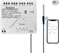 Easy Operation,Zigbee Temperature Monitoring Switch,Tuya App Remote Control,4 Channel 12V Dry Contact Smart Relay Switch, with Waterproof Sensor Probe(Tuya Zigbee hub needed), White