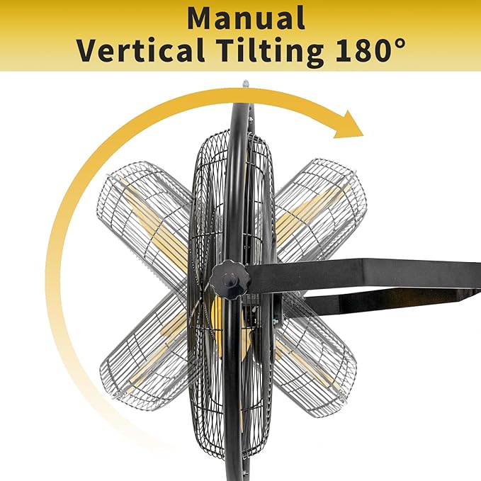 HiCFM 20" Remote Control Wall Mount Fan, 5100 CFM High Velocity 3-Speed Oscillating Wall Fans with Timer for Industrial, Commercial, Warehouse, Garage, Gazebo and Patios - UL Listed